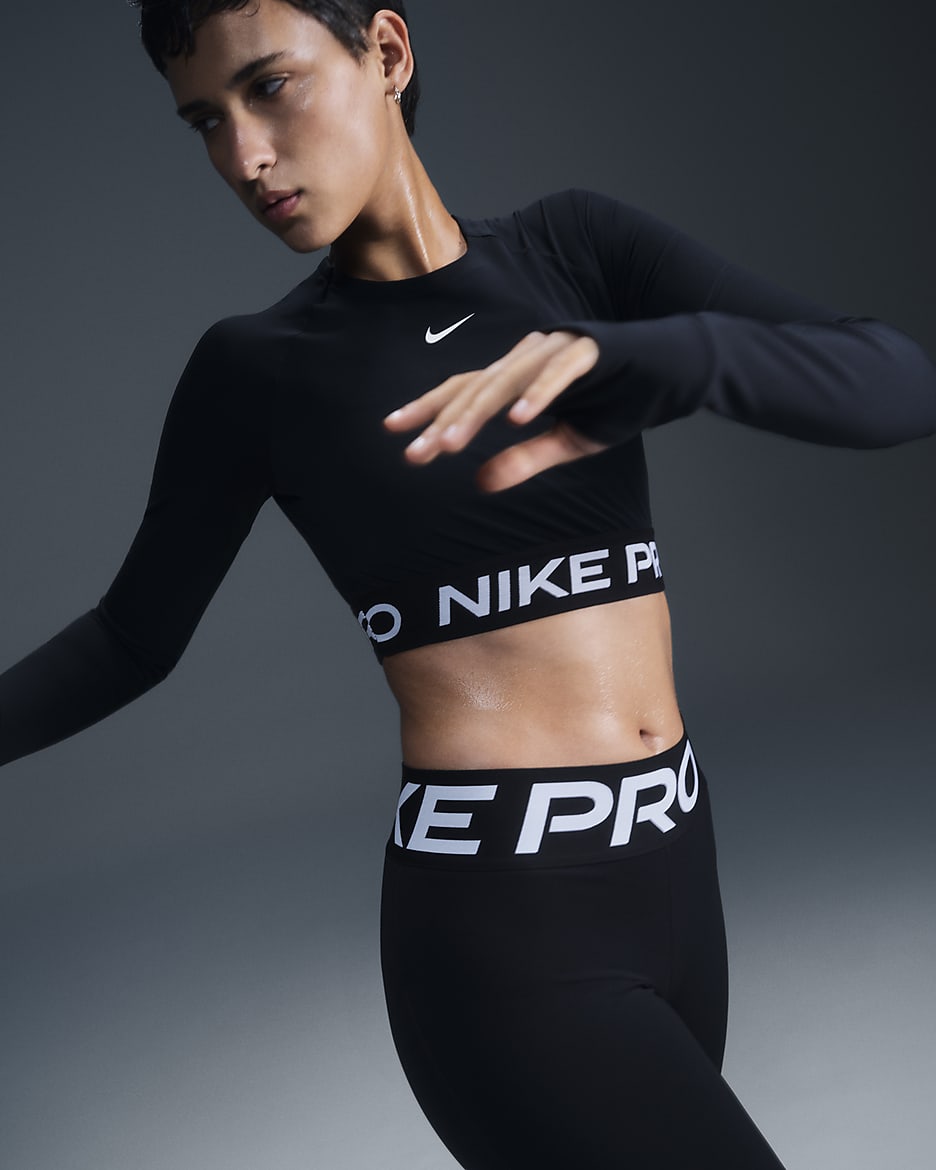 Nike cropped top long sleeve on sale